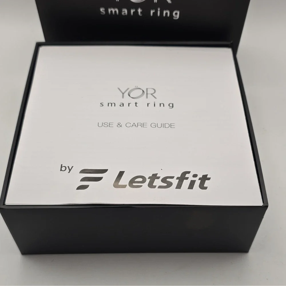 Letsfit YÖR Smart Ring Gold Size 8 Bluetooth iOS/Android w/ Charging Box Set